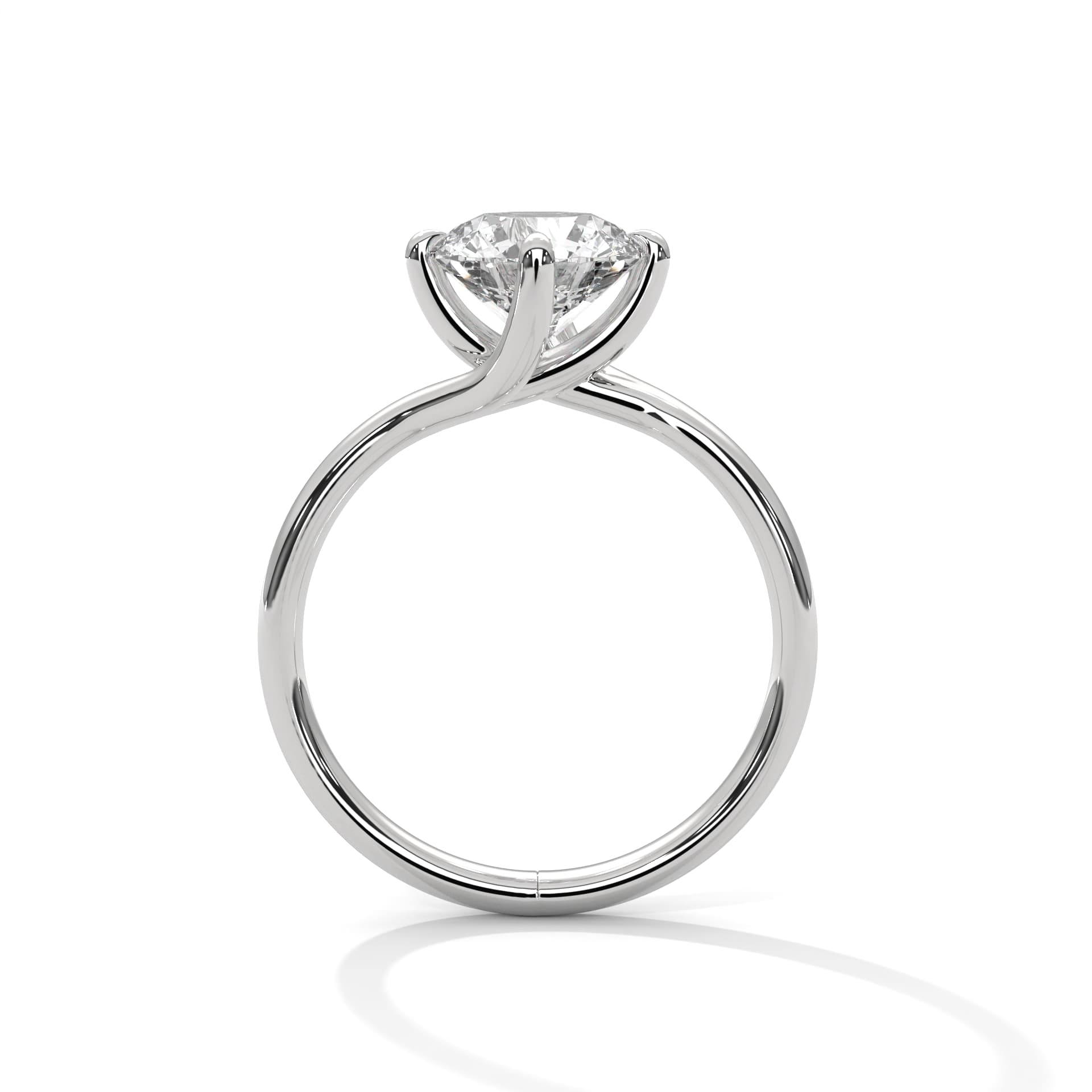Solitaire Ring With Round Diamond In White Gold