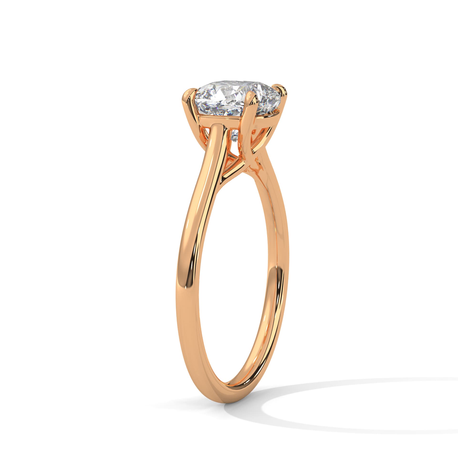 Solitaire Ring With Round Diamond In White Gold