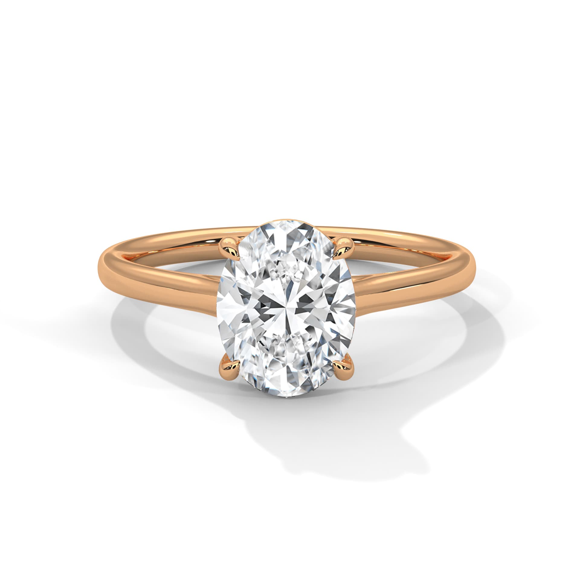 Solitaire Ring With Round Diamond In Yellow Gold